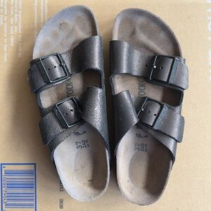 Birkenstock Soft / Suede Arizona Sandals Metalic Charcoal Size 37 / US 6.5-7
